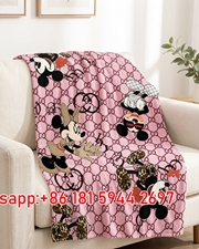 Gucci x Disney Sofa Blanket – Minnie & Mickey Collage Pink GG Monogram Throw Blankets GGJY (17)